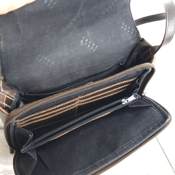 Crazy Horse Brown Leather Shoulder bag - Picture 4 of 6